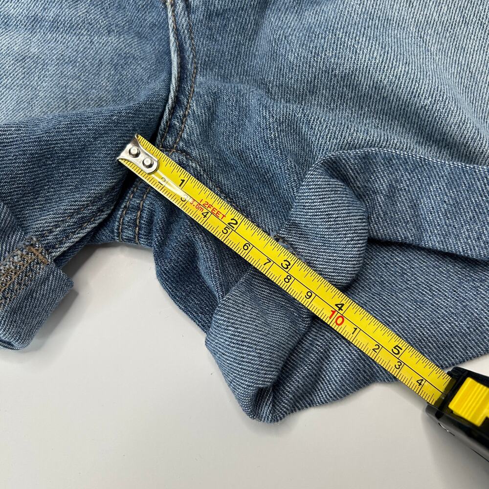 Kancan Cuffed Rigid Mid Rise Denim Jean Shorts Blue Removable Belt Women 24 NWT - Picture 5 of 11